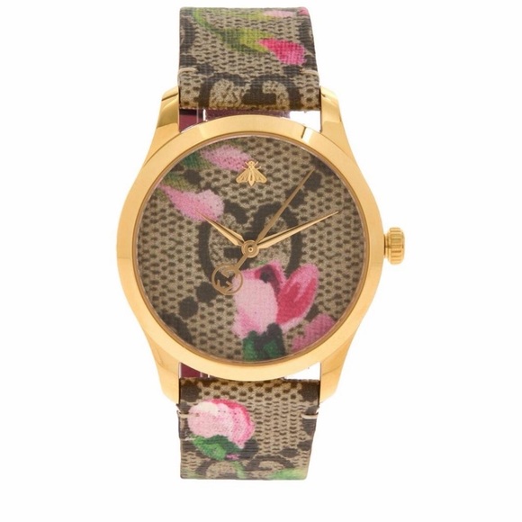 Gucci Accessories - Gucci G Timeless Pink Blooms Print Dial Watch